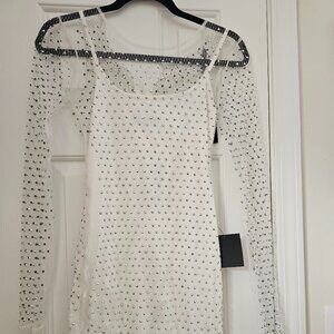 Lulus White Dress- rhinestones.